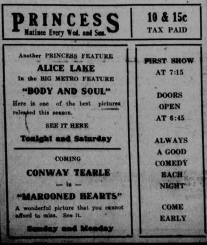 Model Theater - South Haven Daily Tribune Sep 16 1921 (newer photo)